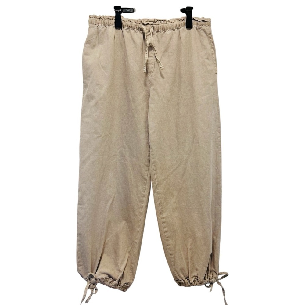 Derek Lam 10 Crosby Ecru Pants with Adjustable Waistband and Cuffs SZ XL